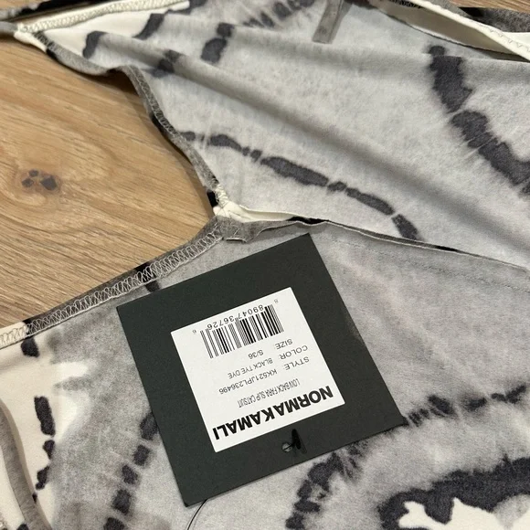 NWT Norma Kamali Fara slip Catsuit Gray tie dye Jumpsuit - Picture 4 of 5
